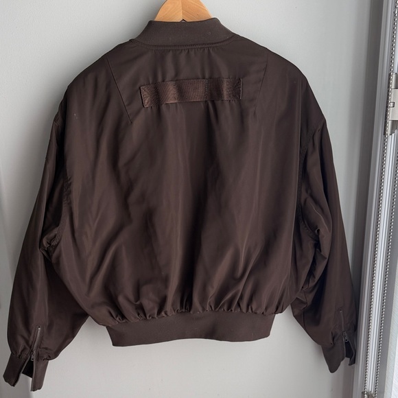 ALO Yoga Dark Brown Bomber Jacket - Picture 5 of 7